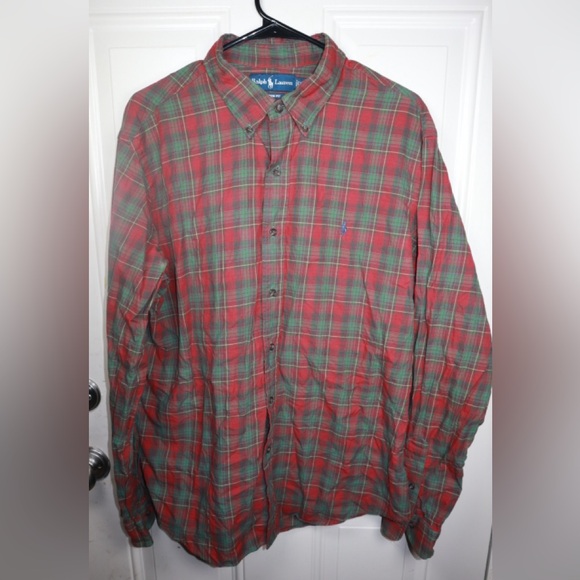 Ralph Lauren Plaid Cotton Button Down Shirt Long Sleeve SIZE XL - Picture 1 of 3